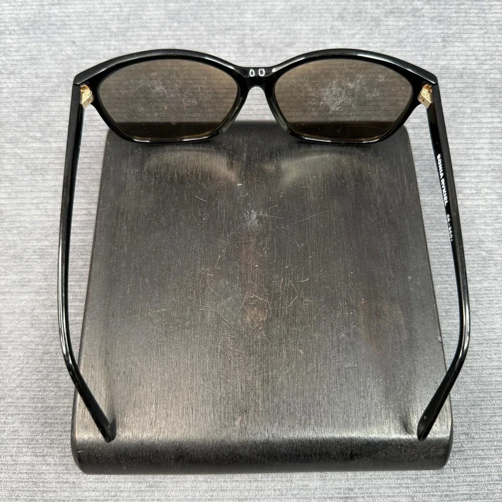 Sonia Rykiel Vintage Black Square Y2k Sunglasses 66-9501 Gold‎ Hardware